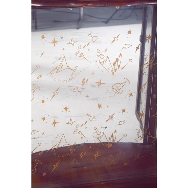 Brown Portuguese Showcase Cabinet with Gold-Plated Glass For Sale - Image 8 of 10