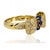 Hand Fabricated 18K Ring by Keith David with 3 cabochon sapphires weighing 0.55 carats and 58 pave set diamonds weighing...