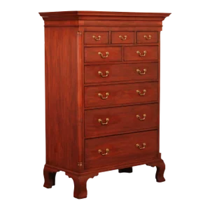 Early 21st Century Henkel Harris Chippendale Style Cherry High Chest of Drawers
