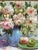 Blue Late 20th Century Impressionist Floral Still Life Painting of Peonies and Apples For Sale - Image 8 of 12