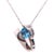 White 14 Karat White Gold Link With Oval Blue Topaz and Baguette Diamonds For Sale - Image 8 of 9