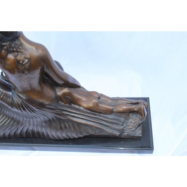 Art Deco 1990s Art Deco Sculpture Semi-Nude Girl with Boy and Dog After Delandre Large For Sale - Image 3 of 18