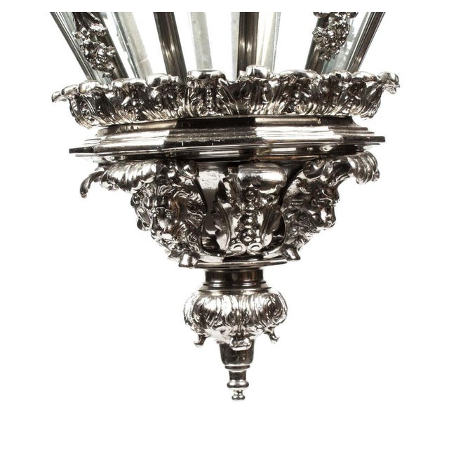 Vintage Versailles Silver Bronze Diamond Baluster Lanterns, Set of 2 For Sale - Image 10 of 11