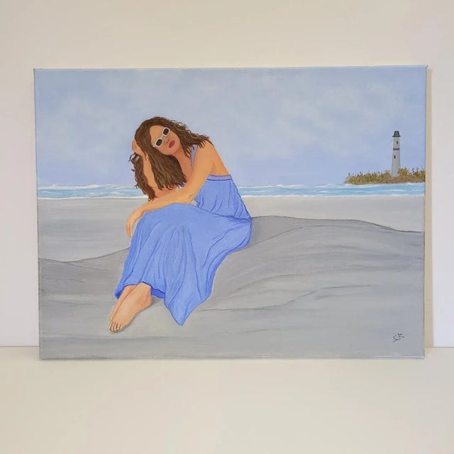 Oil painting on primed stretched canvas bars. this is a newly painted painting with no defects.