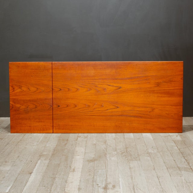 Mid-Century Teak Expandable Desk With Sliding Drawers, Denmark c.1960 For Sale - Image 11 of 11