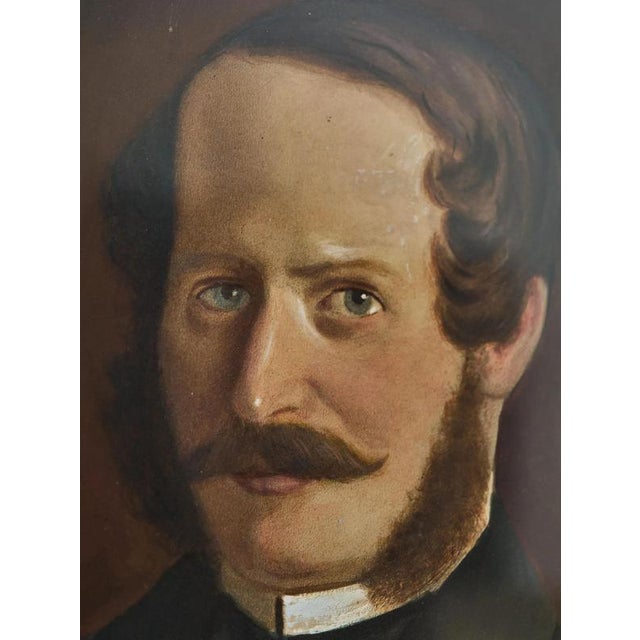 Antique portrait of a man from the 19th century, signed lower right "Heller". Oil on canvas, adjusted in the original...