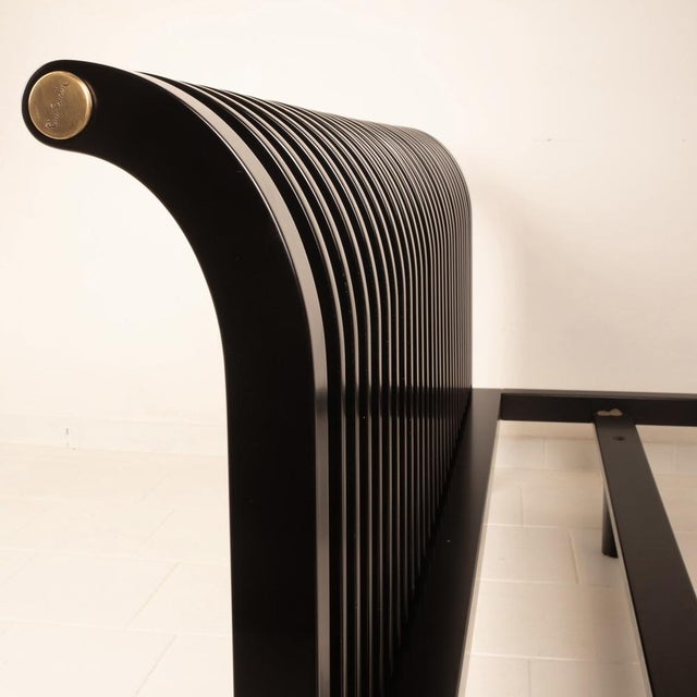 Vintage Bed in Wood and Brass by Pierre Cardin, 1980s For Sale - Image 15 of 17