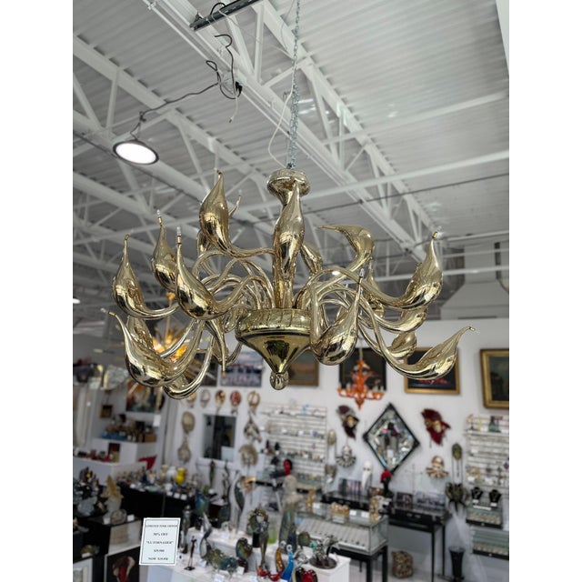 Lu Murano Glass Chandelier by Fornasier For Sale - Image 9 of 9