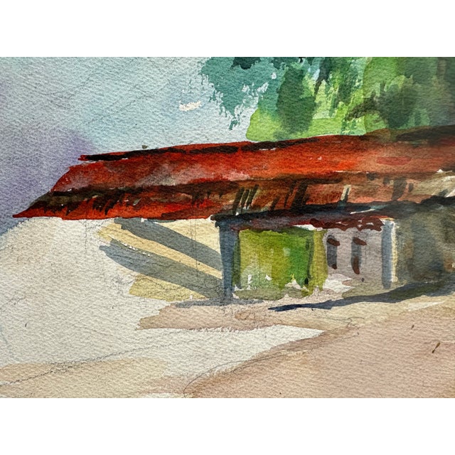 Mid-Century Modern Beach Cottage Watercolor by Thelma Speed Houston For Sale - Image 3 of 7