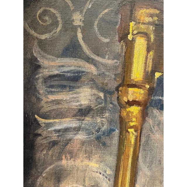 Red Jules Courvoisier, Harmonic Sounds, Oil on Canvas, Framed For Sale - Image 8 of 18