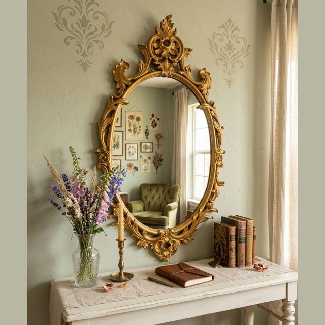 Add timeless European elegance to your home with this vintage Rococo-style wall mirror made in Palladio, Italy. Featuring...