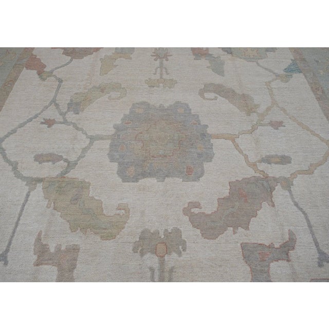 Turkish Turkish Oushak Rug 11'10" x 18'3" For Sale - Image 3 of 6