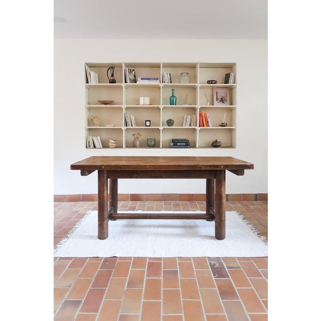 Brutalist Dining Table in Pine attributed to Georges Robert, France, 1960s For Sale - Image 14 of 14