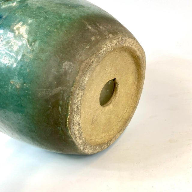Turquoise 19th Century Chinese Morning Glory Turquoise Planter For Sale - Image 8 of 9