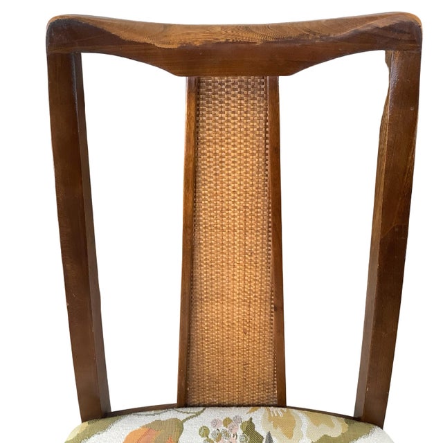 American of Martinsville Set of 6 Sculptural Mid-Century Cane-Back Dining Chairs, Walnut For Sale - Image 4 of 18