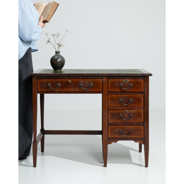 Edwardian Desk With Leather Top For Sale In Greensboro - Image 6 of 10