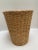 Vintage natural earthy tan wicker wood woven storage or decor basket. Great for files, wastebasket or with plants.