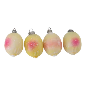 Milk Glass "Fruit" Ornaments, S/4