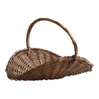 Petite European Style Flower Gathering Basket For Sale