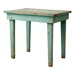 Antique Painted Primitive Farmhouse Side Table For Sale