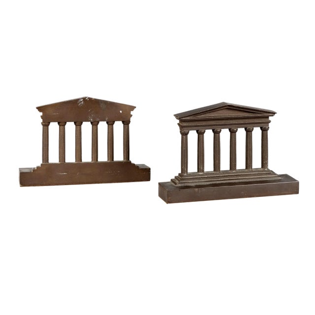 Pair of Late 20th Century Bronze Temple-Shaped Bookends For Sale