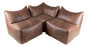 Brown Leather Le Bambole Armchairs by Mario Bellini for B&B, 1970s, Set of 3
