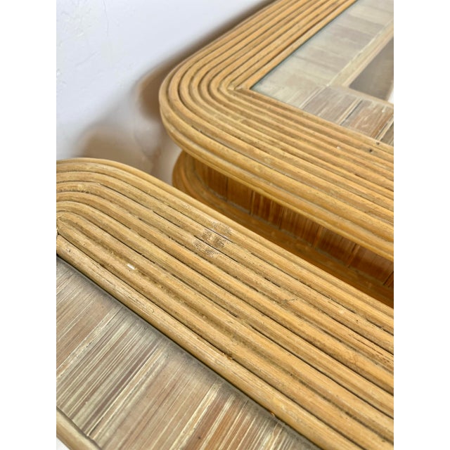 Vintage Pencil Reed Rattan Side Tables- A Pair For Sale - Image 10 of 12