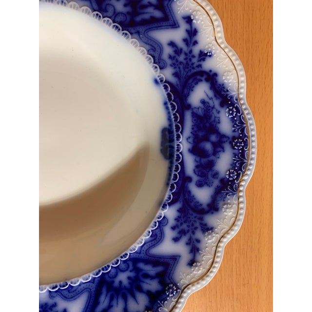Antique Grindley England Alaska Flow Blue Soup Bowls- a Pair | Chairish