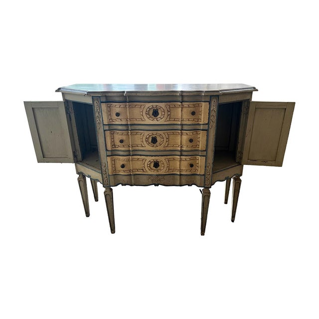 19th Century Italian Painted Demi-Lune Chest of Drawers For Sale - Image 4 of 7