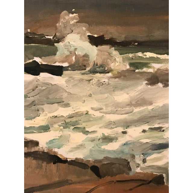 Realism Crashing Waves Original Oil Seascape Painting by David Beynon Pena For Sale - Image 3 of 5