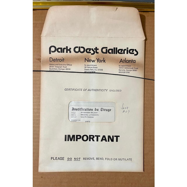 Printmaking Materials Lloyd Van Pitterson, Vintage Fauvist Color Lithograph Porch Scene Jamaican Artist Van Pitterson For Sale - Image 7 of 7