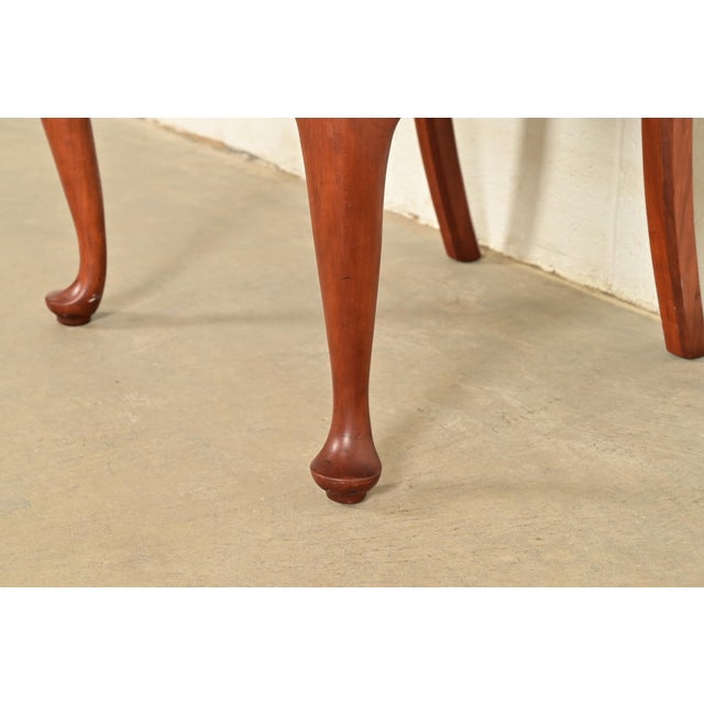 Henkel Harris Queen Anne Solid Cherry Wood Dining Chairs | Set of Six For Sale - Image 12 of 16