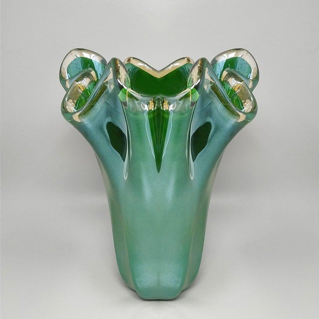 Murano Glass Fazzoletto Vase from Dogi, Italy, 1970s For Sale - Image 9 of 9