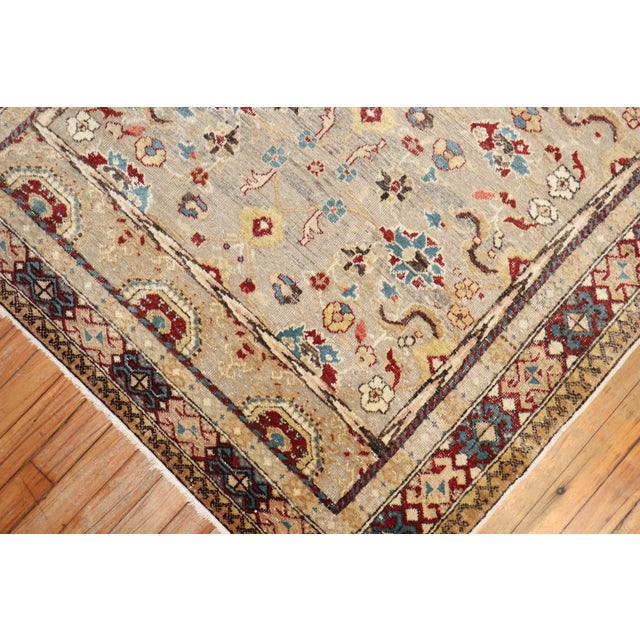 Elaborate Antique Gray Field Turkish Sivas Antique Rug - 4' x 5'7" For Sale - Image 12 of 18