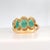 Three Stone Yellow Gold Natural Oval Emerald Ring With Natural Diamonds For Sale - Image 9 of 11