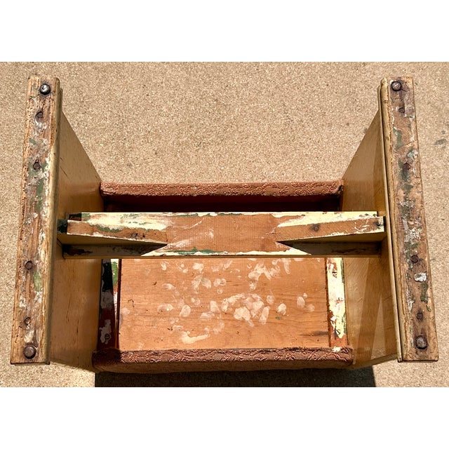 1940s Primitive Folk Art Peter Hunt Foot Stool Bench For Sale - Image 9 of 17