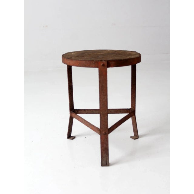 Vintage Industrial Stool For Sale - Image 9 of 12