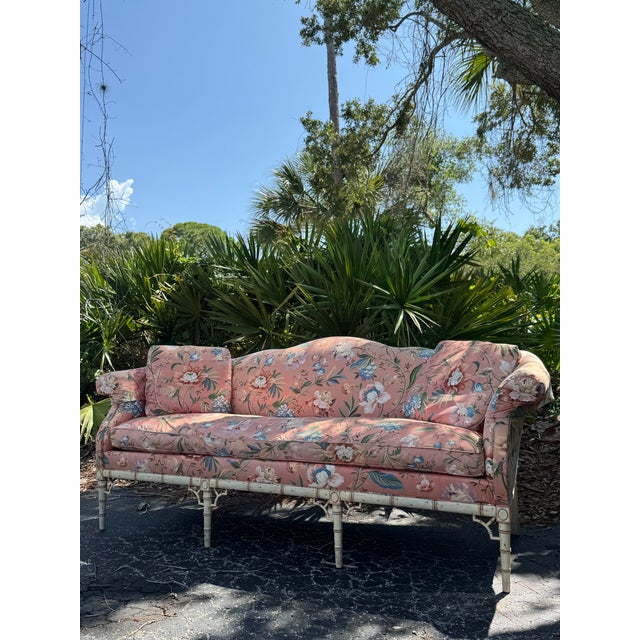 Vintage Hickory Chair Mark Hampton Collection Camelback Floral Upholstered Sofa For Sale - Image 10 of 12