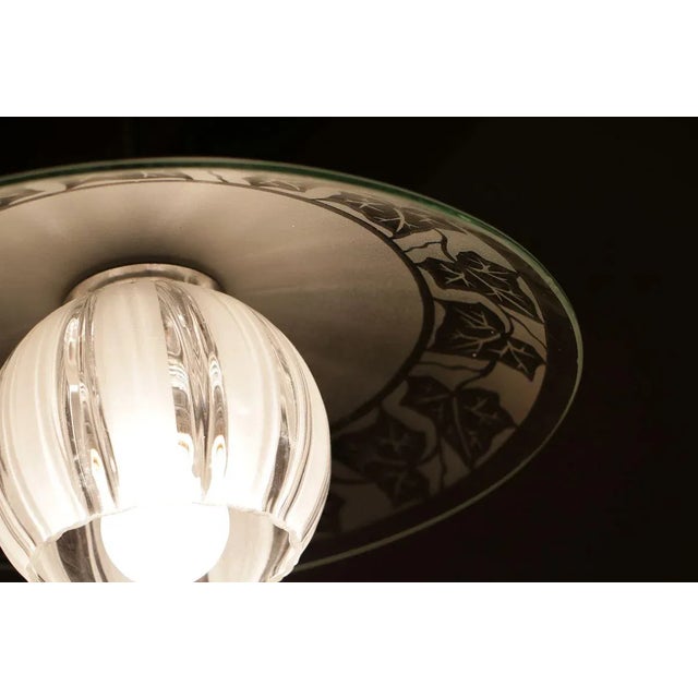 Metal Italian Blown Glass Pendant Lamp from Stilnovo, 1950s For Sale - Image 7 of 11