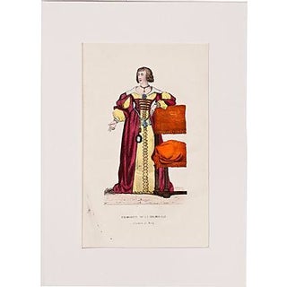 19th-C. French Hand-Tinted Lithograph For Sale