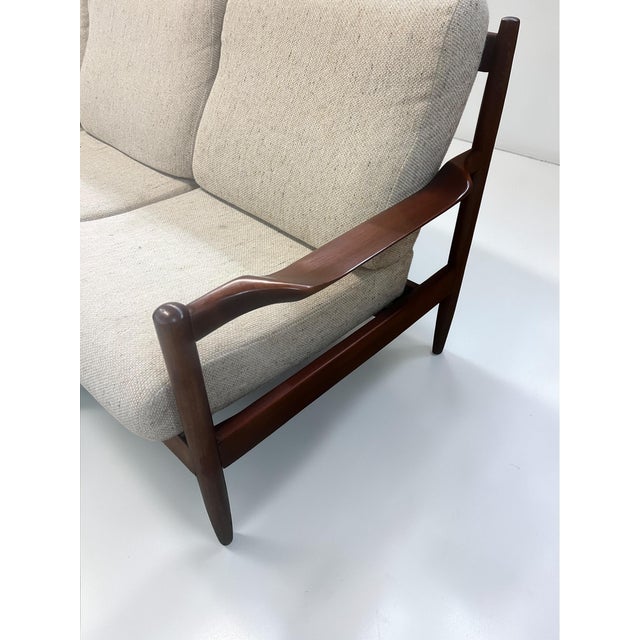 Brown Sculptural Danish Sofa in the style of Arne Vodder & Grete Jalk, Denmark, 1960s For Sale - Image 8 of 15