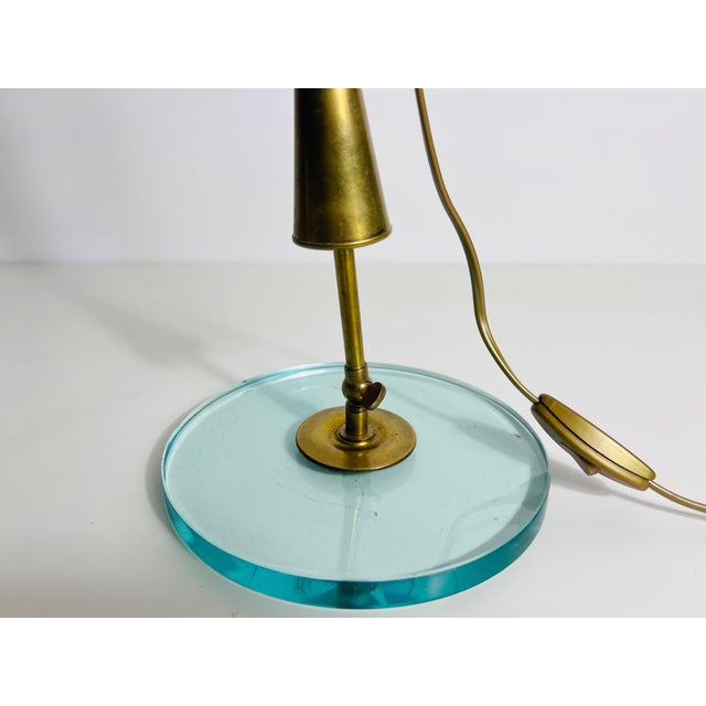 Metal Brass and Glass Table Lamp, 1960s, Italy For Sale - Image 7 of 12