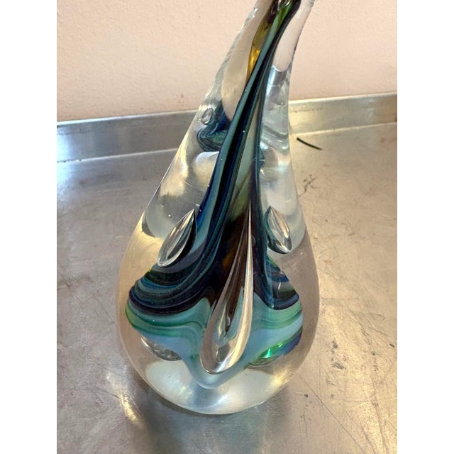 Murano Murano Style Teardrop Glass Paper Weight For Sale - Image 4 of 4