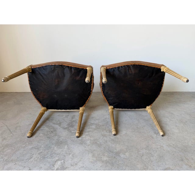 Hollywood Regency Maison Jansen Louis XVI Style Balloon Back Arm Chairs - A Pair For Sale - Image 12 of 12