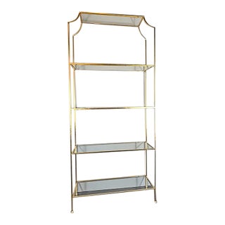 Gilded and Glass Worlds Away Etagere For Sale