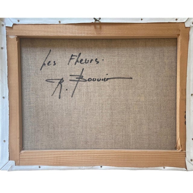 Orange R. Bouvier, Les Fleurs, 1970s, Oil Painting on Canvas For Sale - Image 8 of 10