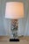 Single Table Lamp Made from Antique Plaster Molding Fragments with floral motifs. Mounted on newly made black iron Stands...