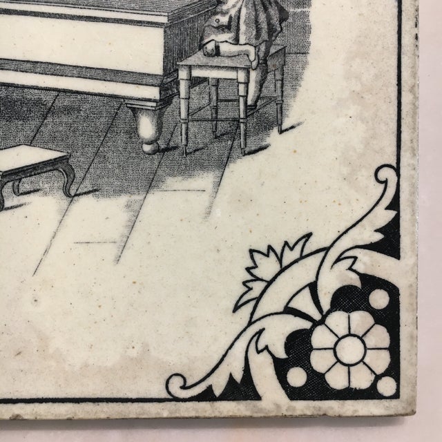 Minton Minton, Hollins and Company Tile Series: Regency Children's Games "Snooker" For Sale - Image 4 of 9