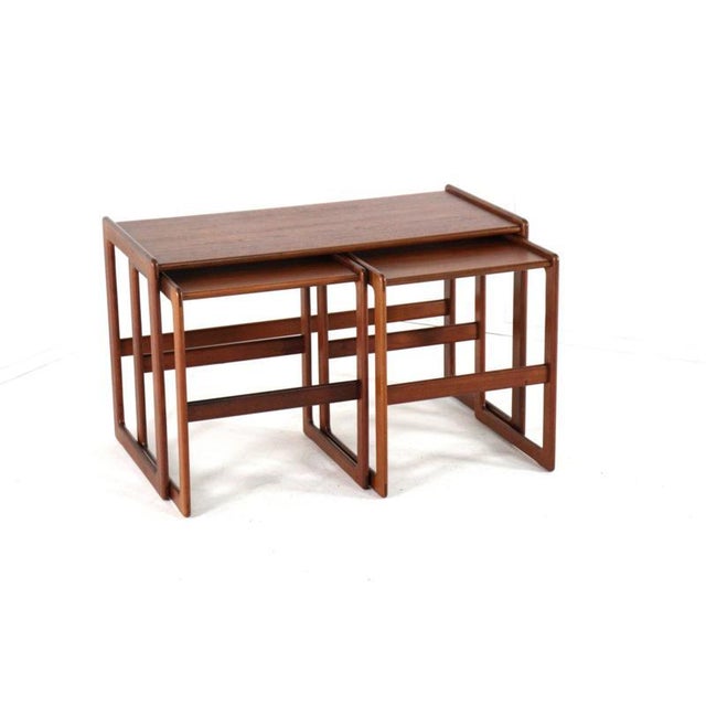 Vintage Nesting Tables by Arne Hovmand Olsen for Mogens Kold, 1960s, Set of 3 For Sale - Image 14 of 14