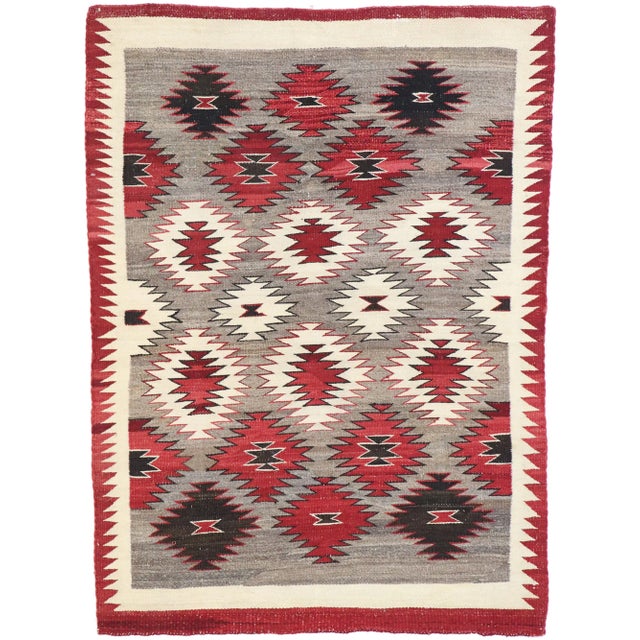 Vintage Eye Dazzler Navajo-Style Kilim Rug - 03'02 X 04'04 For Sale - Image 9 of 9